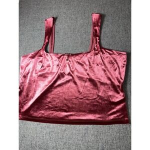 Wild Fable Women's Size Large Velour Tank Top Red